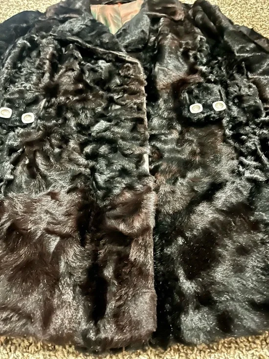 Vintage Black Fur Coat Hip Length Lined Custom Made - Picture 2 of 12